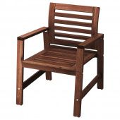 картинка ÄPPLARÖ ЭПЛАРО Садовое кресло - коричневая морилка от магазина Wmart