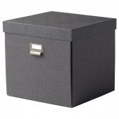 картинка TJOG ЧУГ Коробка с крышкой - темно-серый 32x31x30 см от магазина Wmart