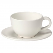 картинка ВАРДАГЕН Чашка кофейная с блюдцем, белый с оттенком, 14 сл от магазина Wmart