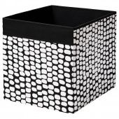 картинка DRÖNA ДРЁНА Коробка - черный/белый 33x38x33 см от магазина Wmart