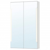 картинка СТОРЙОРМ Зеркальн шкафчик/2дверцы/подсветка, белый, 60x14x96 см от магазина Wmart