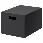 картинка ТЬЕНА Коробка с крышкой, черный, 25x35x20 см от магазина Wmart
