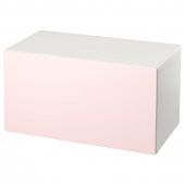 картинка SMÅSTAD СМОСТАД Скамья с отделением для игрушек - белый/бледно-розовый 90x52x48 см от магазина Wmart