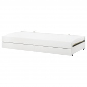 картинка СЛЭКТ Выдвижная кровать с ящиком, белый, 90x200 см от магазина Wmart