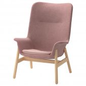 картинка ВЕДБУ Кресло c высокой спинкой, Гуннаред светлый коричнево-розовый от магазина Wmart
