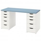 картинка LAGKAPTEN ЛАГКАПТЕН / ALEX АЛЕКС Письменный стол - голубой/белый 140x60 см от магазина Wmart