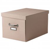 картинка TJOG ЧУГ Коробка с крышкой - темно-бежевый 35x56x30 см от магазина Wmart