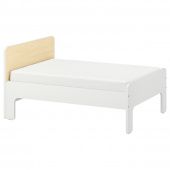 картинка СЛЭКТ Раздвижная кровать с реечным дном, белый, береза, 80x200 см от магазина Wmart