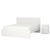 картинка MALM МАЛЬМ Комплект мебели для спальни,2 предм. - белый 180x200 см от магазина Wmart