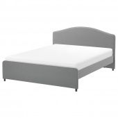 картинка HAUGA ХАУГА Каркас кровати с обивкой - Висле серый 160x200 см от магазина Wmart