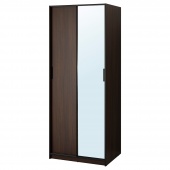 картинка ТРИСИЛ Гардероб, темно-коричневый, зеркальное стекло, 79x61x202 см от магазина Wmart