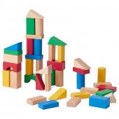 картинка UNDERHÅLLA УНДЕРХОЛЛА Набор деревянных кубиков, 40 шт. - разноцветный от магазина Wmart