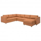 картинка VIMLE ВИМЛЕ 5-местный угловой диван - с козеткой/Гранн/Бумстад золотисто-коричневый от магазина Wmart
