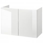 картинка FISKÅN ФИСКОН Шкаф под раковину с 2 дверцами - глянцевый/белый 80x40x60 см от магазина Wmart