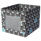 картинка УППРЮМД Коробка, белый, черный с рисунком, 38x42x33 см от магазина Wmart