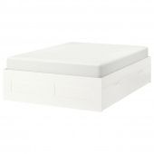 картинка BRIMNES БРИМНЭС Каркас кровати с ящиками - белый/Лурой 180x200 см от магазина Wmart