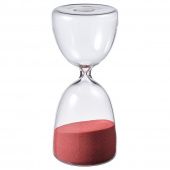 картинка EFTERTÄNKA ЭФТЕТЭНКА Декоративные песочные часы - прозрачное стекло/темно-розовый 16 см от магазина Wmart