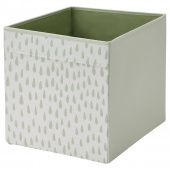 картинка DRÖNA ДРЁНА Коробка - с рисунком светло-зеленый/белый 33x38x33 см от магазина Wmart