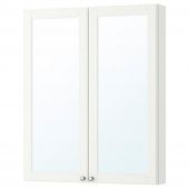 картинка GODMORGON ГОДМОРГОН Зеркальный шкаф с 2 дверцами - Кашён белый 80x14x96 см от магазина Wmart