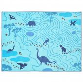 картинка ЙЭТТЕЛИК Ковер, Силуэты динозавров, синий, 100x133 см от магазина Wmart