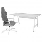 картинка UTESPELARE УТЕСПЕЛАРЕ Геймерский стол и стул - серый/светло-серый от магазина Wmart
