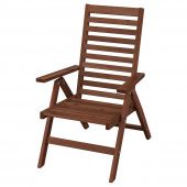 картинка ЭПЛАРО Садовое кресло/регулируемая спинка, складной коричневая морилка от магазина Wmart