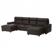 картинка LIDHULT ЛИДГУЛЬТ 4-местный диван - с козеткой/Гранн/Бумстад темно-коричневый от магазина Wmart