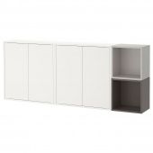 картинка EKET ЭКЕТ Комбинация настенных шкафов - белый/темно-серый/светло-серый 175x25x70 см от магазина Wmart