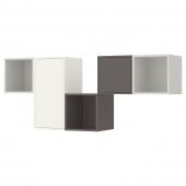 картинка EKET ЭКЕТ Комбинация настенных шкафов - белый/светло-серый/темно-серый 175x35x70 см от магазина Wmart