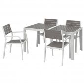 картинка SJÄLLAND ШЭЛЛАНД Стол+4 кресла, д/сада - темно-серый/светло-серый 156x90 см от магазина Wmart