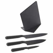 картинка ЭМФЁРА 3 ножа+подставка, черный от магазина Wmart