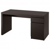 картинка MALM МАЛЬМ Письменный стол - черно-коричневый 140x65 см от магазина Wmart