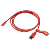 картинка LILLHULT ЛИЛЛЬХУЛЬТ Кабель USB тип А – USB тип С - текстиль/оранжевый 1.5 м от магазина Wmart