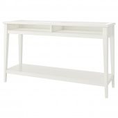 картинка ЛИАТОРП Консольный стол, белый, стекло, 133x37 см от магазина Wmart