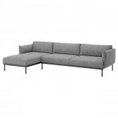 картинка ÄPPLARYD ЭППЛАРЮД 4-местный диван с козеткой - Лейде серый/черный от магазина Wmart