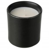 картинка BEHJÄRTAD БЕХЭРТАД Ароматическая свеча в стакане - керамика/Костер темно-коричневый 7.5 см от магазина Wmart