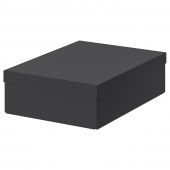 картинка TJENA ТЬЕНА Коробка с крышкой - черный 25x35x10 см от магазина Wmart
