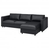 картинка VIMLE ВИМЛЕ 3-местный диван-кровать с козеткой - Гранн/Бумстад черный от магазина Wmart