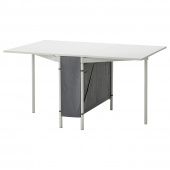 картинка KALLHÄLL КАЛЛХЭЛЛ Складной стол/отделение д/хранения - белый/светло-серый 89x98 см от магазина Wmart