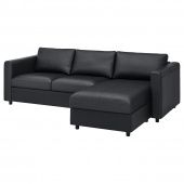 картинка VIMLE ВИМЛЕ 3-местный диван - с козеткой/Гранн/Бумстад черный от магазина Wmart