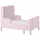 картинка БУСУНГЕ Раздвижная кровать, светло-розовый, 80x200 см от магазина Wmart