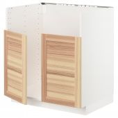 картинка METOD МЕТОД Шкаф для двойной мойки БРЕДШЁН - белый/Торхэмн ясень 80x60 см от магазина Wmart