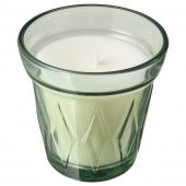 картинка ВЭЛЬДОФТ Ароматическая свеча в стакане, светло-зеленый Утренняя роса, светло-зеленый, 8 см от магазина Wmart