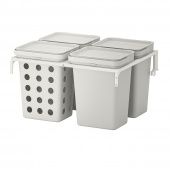 картинка HÅLLBAR ХОЛЛБАР Решение для сортировки мусора - для кухонных ящиков МЕТОД вентилируемый/светло-серый 40 л от магазина Wmart
