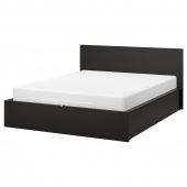 картинка MALM МАЛЬМ Кровать с подъемным механизмом - черно-коричневый 180x200 см от магазина Wmart