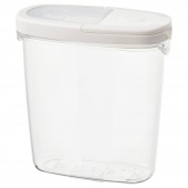 картинка ИКЕА/365+ Контейнер+крышка д/сухих продуктов, прозрачный, белый, 1.3 л от магазина Wmart