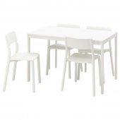 картинка VANGSTA ВАНГСТА / JANINGE ЯН-ИНГЕ Стол и 4 стула - белый/белый 120/180 см от магазина Wmart