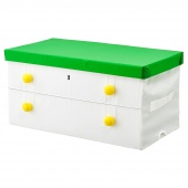 картинка ФЛЮТТБАР Коробка с крышкой, зеленый, белый, 79x42x41 см от магазина Wmart