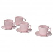 картинка FÄRGKLAR ФЭРГКЛАР Чашка с блюдцем - матовая поверхность светло-розовый 25 сл от магазина Wmart