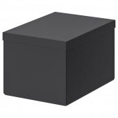 картинка TJENA ТЬЕНА Коробка с крышкой - черный 18x25x15 см от магазина Wmart